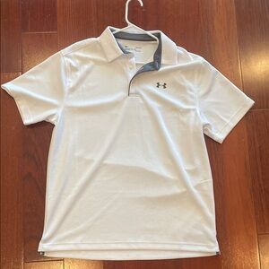Under Armour White Polo Shirt Moisture-Wicking Athletic Wear